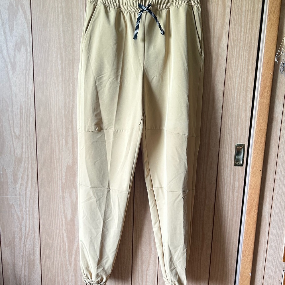 Avalanche Tan Joggers with Elastic Cuffs and Relaxed Fit